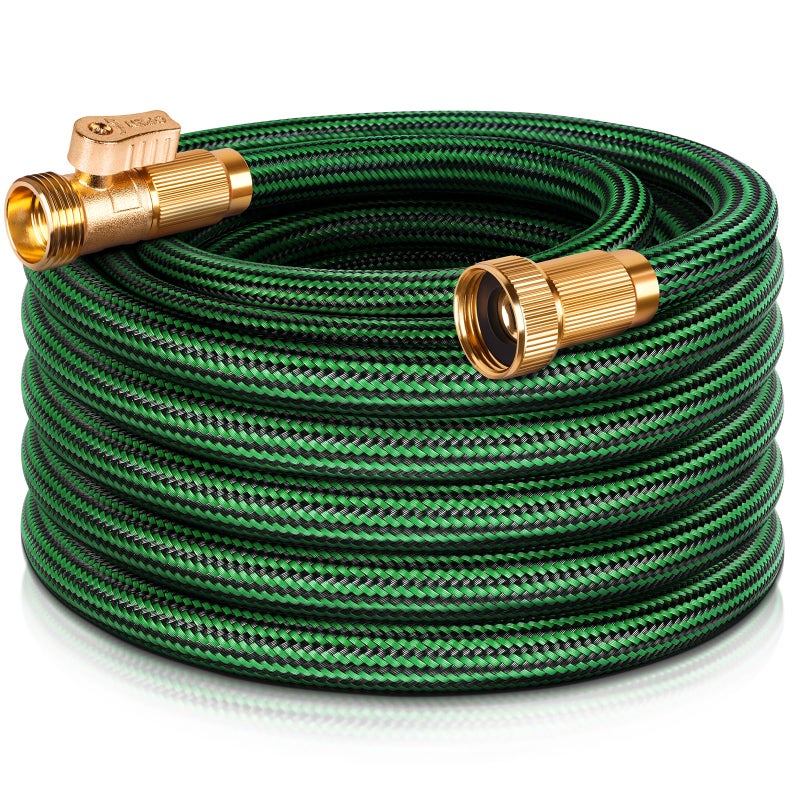 EOOIO NON-EXPANDABLE Garden Hose 25 ft  Heavy Duty Flexible Water Hose  Kink Resistant Lightweight Hybrid Hose with Durable Fabric Skin  Leakproof Hose Male to Female Fittings - Image 1